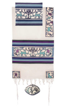 Yair Emanuel Tallit Set Hand Full Embroidered Papercut Theme