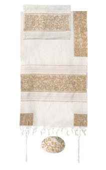 Yair Emanuel Tallit Set  Hand Full Embroidered The Matriarchs in Gold