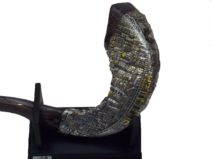 Shofar in Silver and Black with Jerusalem Imagery