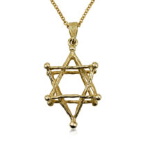 14 K Gold Star of David necklace Koral Design 