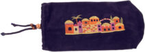 Yair Emanuel Velvet Shofar Bag with Embroidered Jerusalem