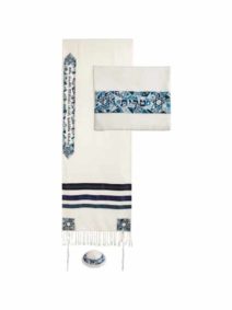 Yair Emanuel Prayer Shall Tallit Set Embroidered Blue Star of David 