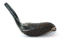 Ram Horn Shofar Dark Natural Color Half Polished 19.8