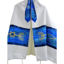 Hand Painted SilkTallit with Messianic Seal  