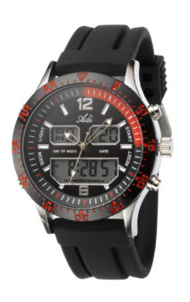 Men's Sport Red and Black Wrist Watch by Adi