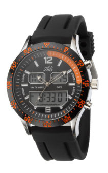 Men's Sport Orange and Black Wrist Watch by Adi